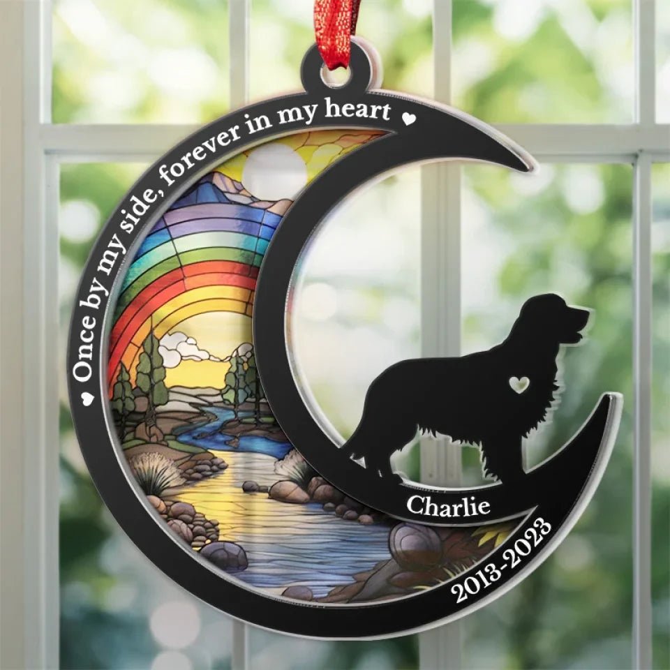 personalized design suncatcher ornament dog rainbow bridge memorial window hanging keepsake personalized preview