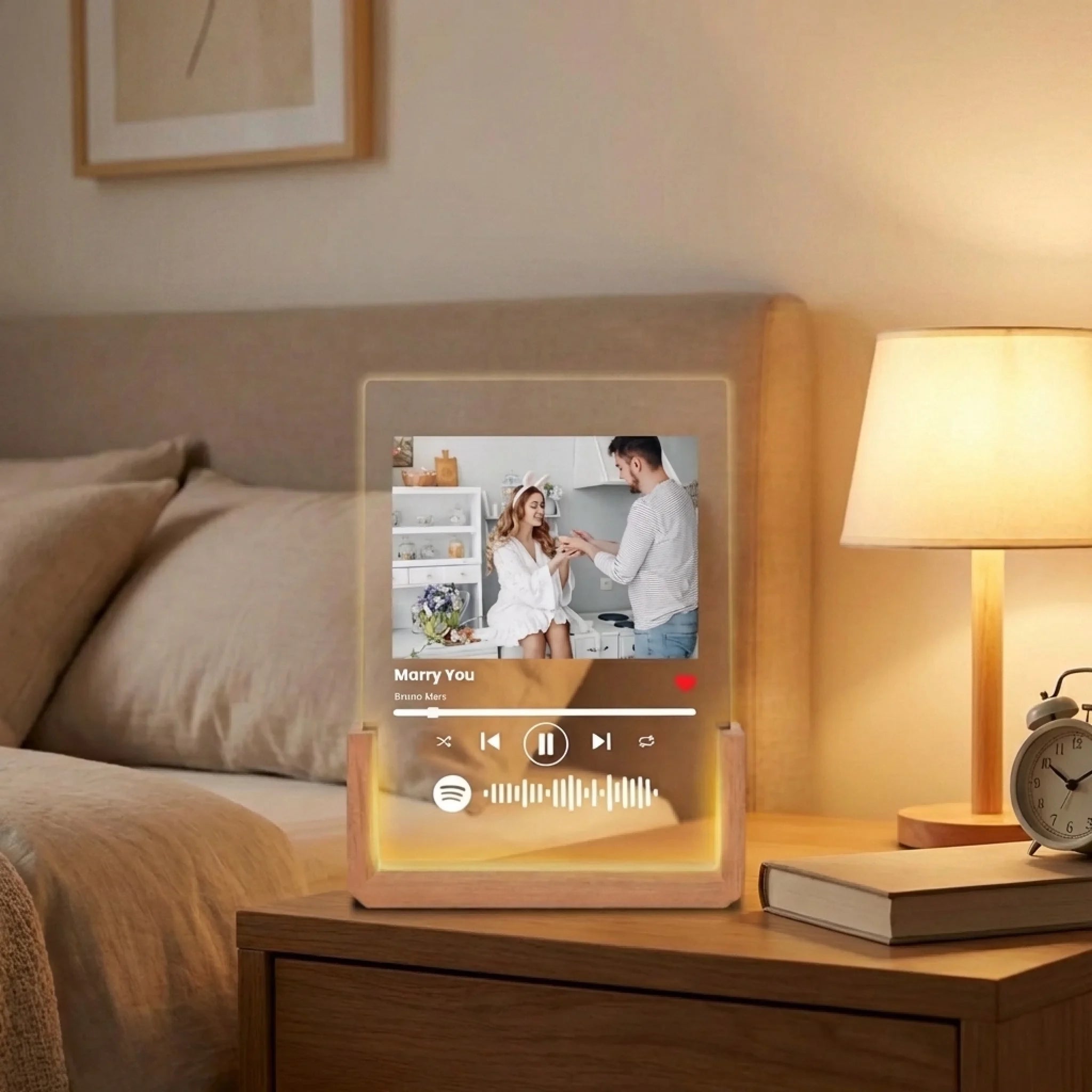 Illuminate Our Love - Custom Song Photo Night Light Plaque, Personalized Couples Gift for Valentine’s Day 1158638 - DiyGiftly