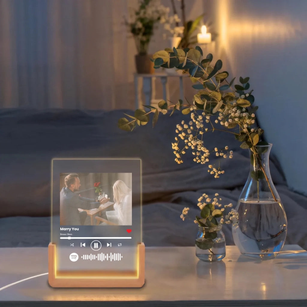 Illuminate Our Love - Custom Song Photo Night Light Plaque, Personalized Couples Gift for Valentine’s Day 1158638 - DiyGiftly