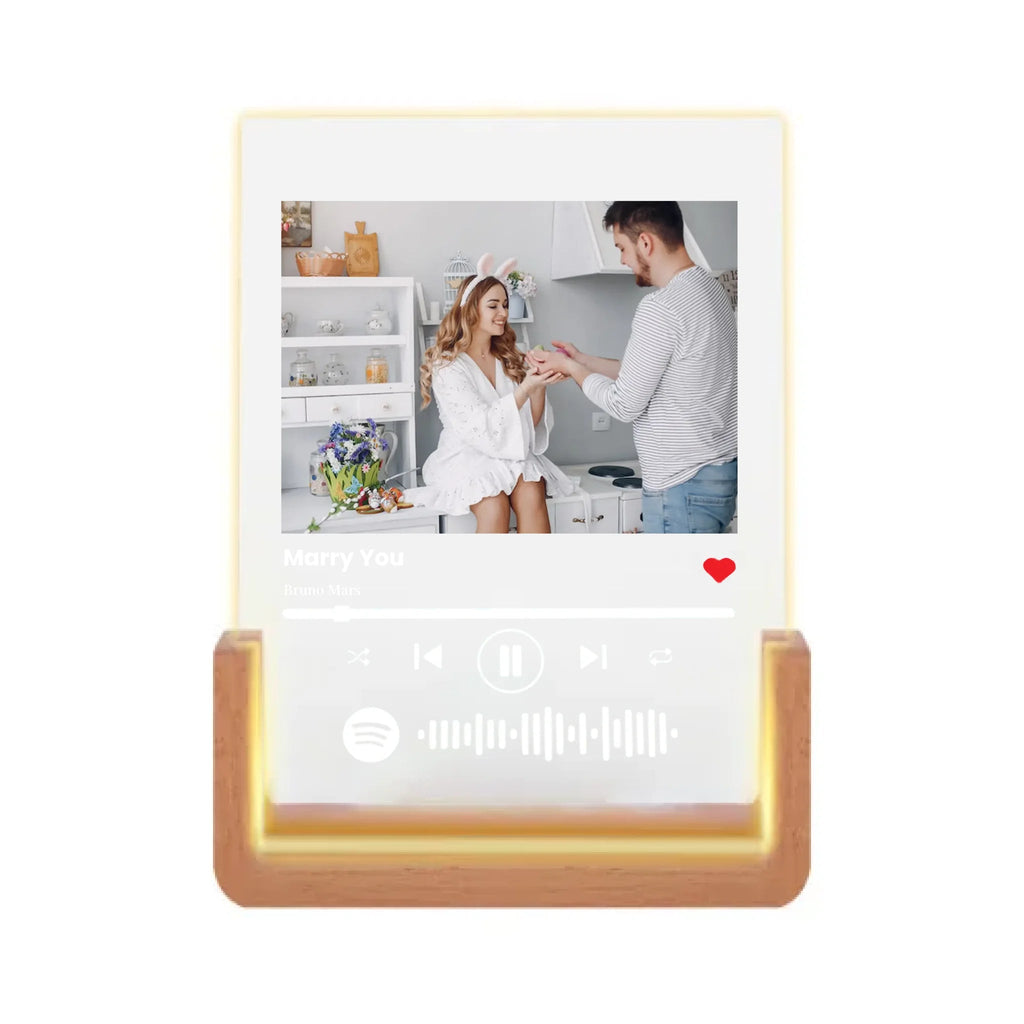 Illuminate Our Love - Custom Song Photo Night Light Plaque, Personalized Couples Gift for Valentine’s Day 1158638 - DiyGiftly