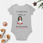 "I'm As Lucky As Can Be, The Best Mom Belongs To Me" – Personalized First Mother's Day Baby Onesie Custom Mom & Baby Portrait Onesie Gift for New Mom 1156475 - DiyGiftly