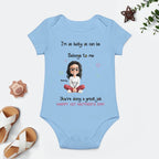 "I'm As Lucky As Can Be, The Best Mom Belongs To Me" – Personalized First Mother's Day Baby Onesie Custom Mom & Baby Portrait Onesie Gift for New Mom 1156475 - DiyGiftly