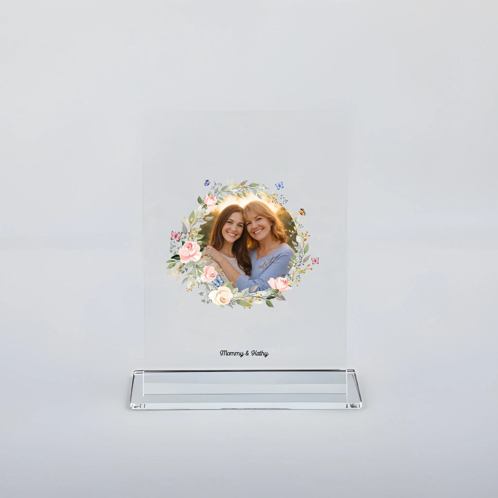 Acrylic desk plaque with personalized photo desktop keepsake decor mothers day gift for grandparents