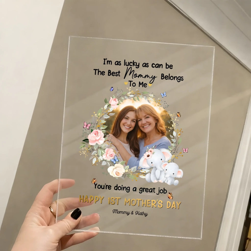 Personalized photo acrylic desk plaque desktop keepsake decor mothers day gift for grandparents