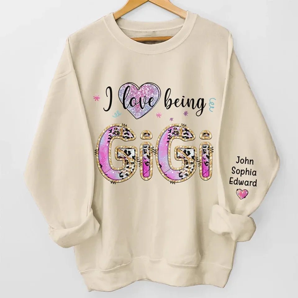 personalized sleeve names unisex sweatshirt Im That Gigi