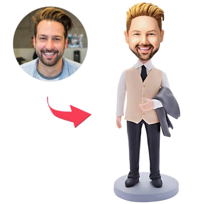 custom bobble head capture moment miniature figurine business man bobblehead business man front view