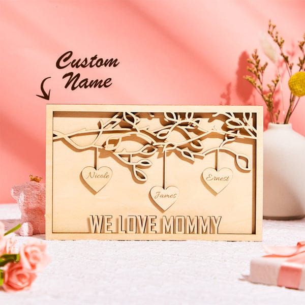 Custom Engraved Plaque Family Tree Home Decor Mother's Day Gift for Mum