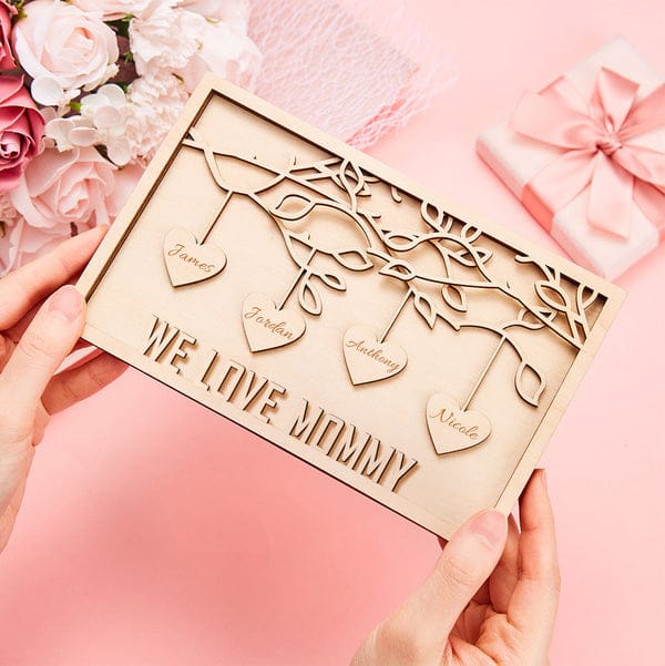 Custom Engraved Plaque Family Tree Home Decor Mother's Day Gift for Mum