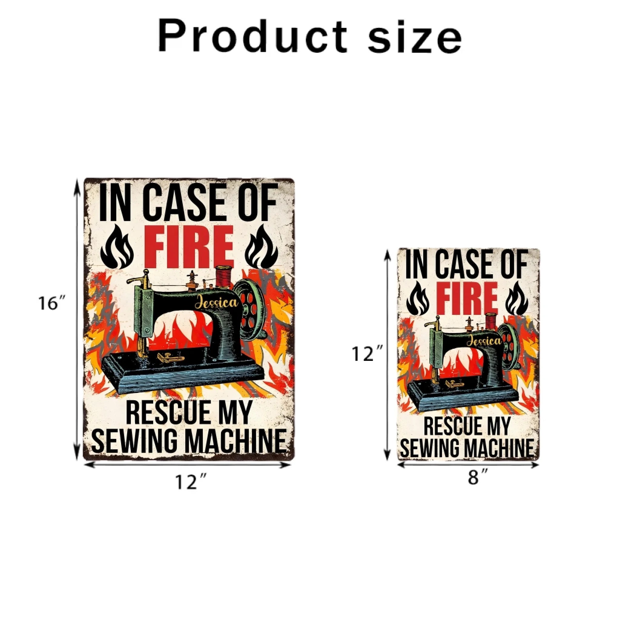 In Case Of Fire Rescue - Sewing Rectangle Metal Sign 748417 - 748418 - DiyGiftly