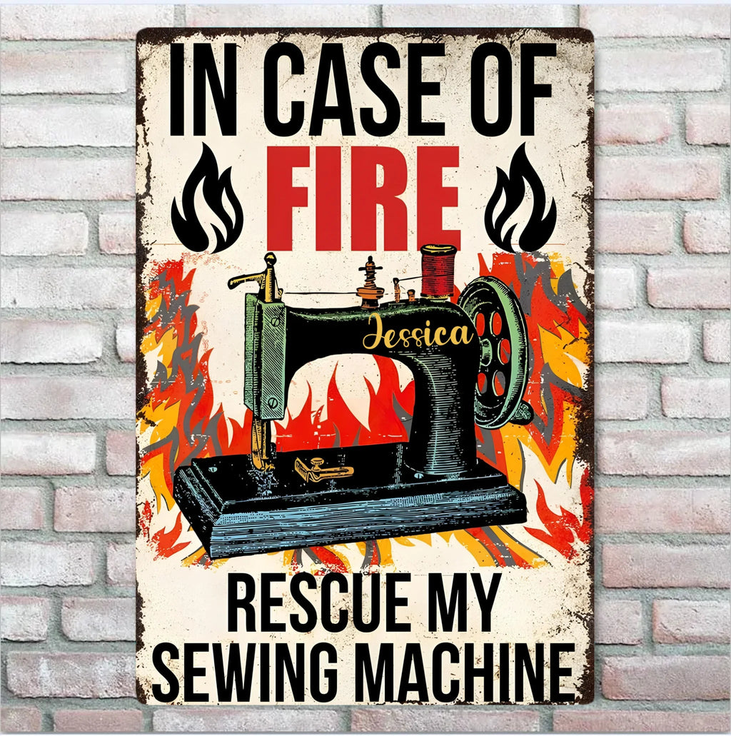 In Case Of Fire Rescue - Sewing Rectangle Metal Sign 748417 - 748418 - DiyGiftly