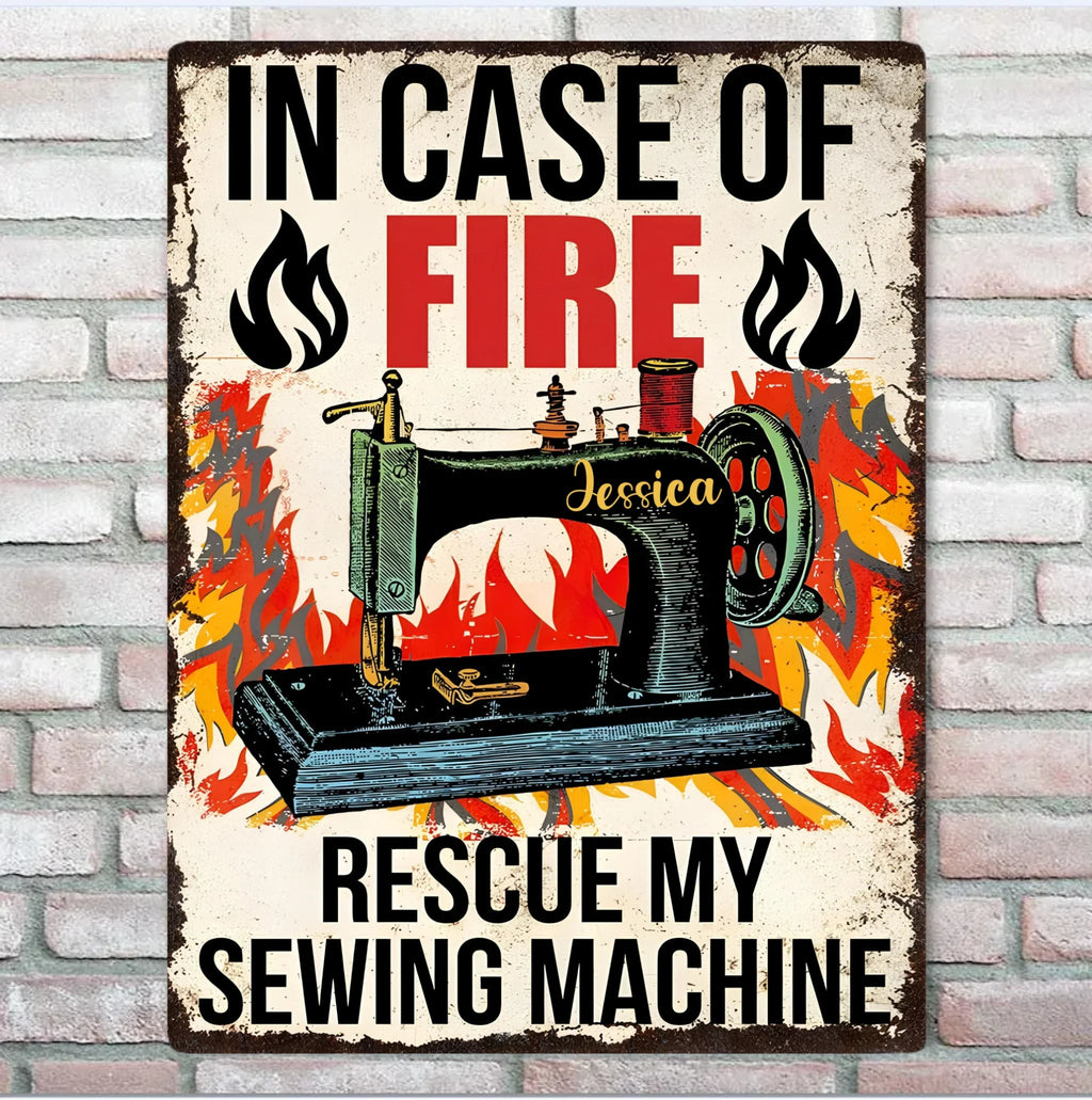 In Case Of Fire Rescue - Sewing Rectangle Metal Sign 748417 - 748418 - DiyGiftly