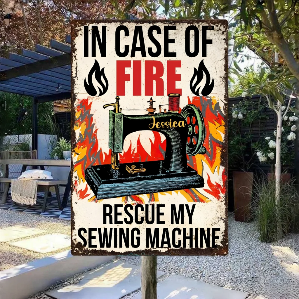In Case Of Fire Rescue - Sewing Rectangle Metal Sign 748417 - 748418 - DiyGiftly