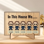 In This House We Horror Halloween 2 Layered Frame Wood Sign, Happy Halloween Gift 742586 - DiyGiftly