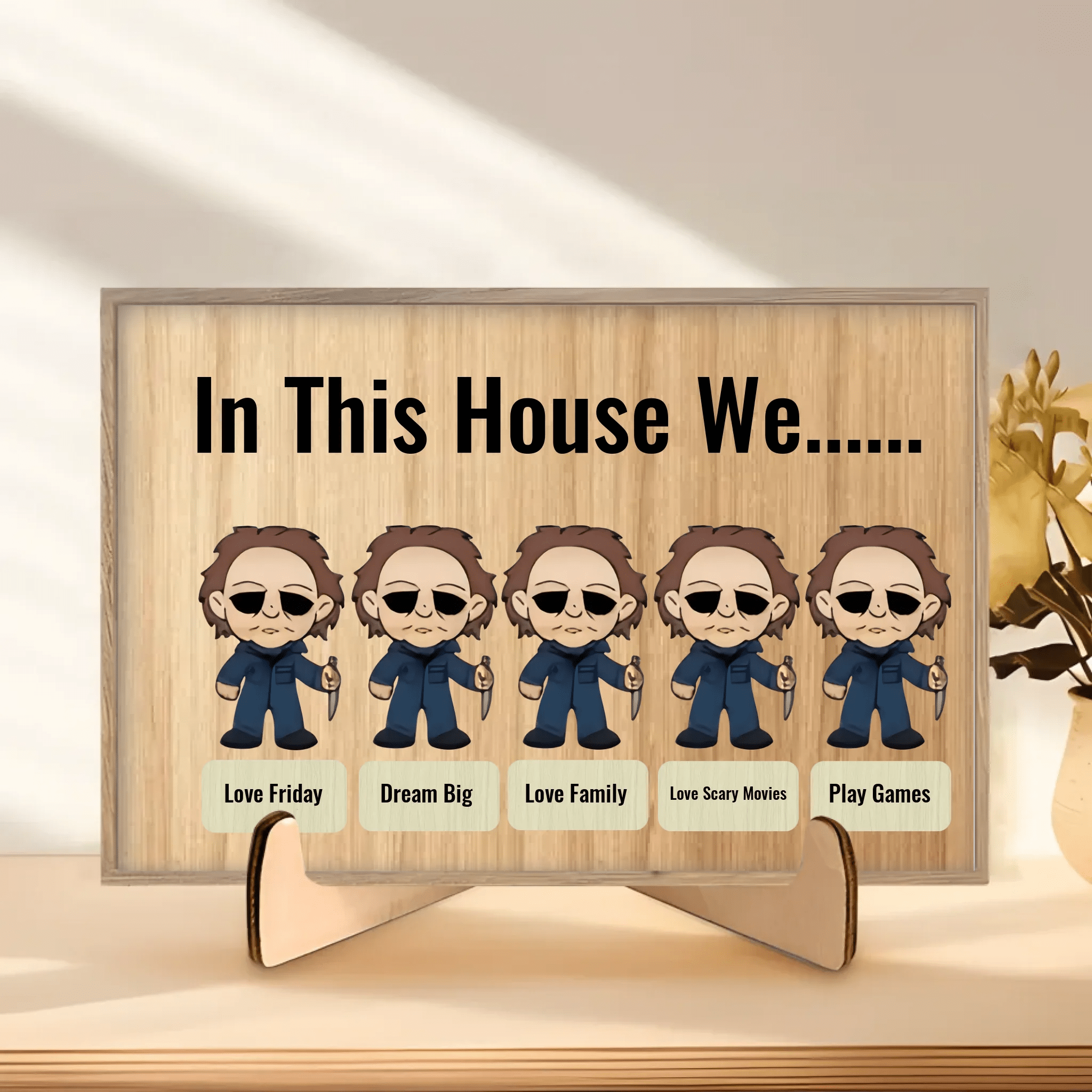 In This House We Horror Halloween 2 Layered Frame Wood Sign, Happy Halloween Gift 742586 - DiyGiftly