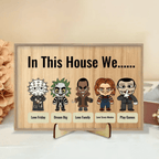In This House We Horror Halloween 2 Layered Frame Wood Sign, Happy Halloween Gift 742586 - DiyGiftly