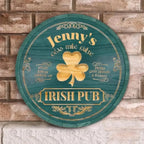 Irish Pub, Clover Sign - Personalized Round Wooden Sign, St. Patrick's Day Decor 762060 - DiyGiftly