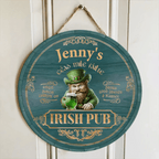 Irish Pub, Clover Sign - Personalized Round Wooden Sign, St. Patrick's Day Decor 762060 - DiyGiftly