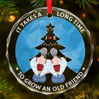 It Takes A Long Time To Grow An Old Friend - Bestie Personalized Custom Circle Glass Ornament - Christmas Gift For Best Friends, BFF, Sisters 684763 - DiyGiftly