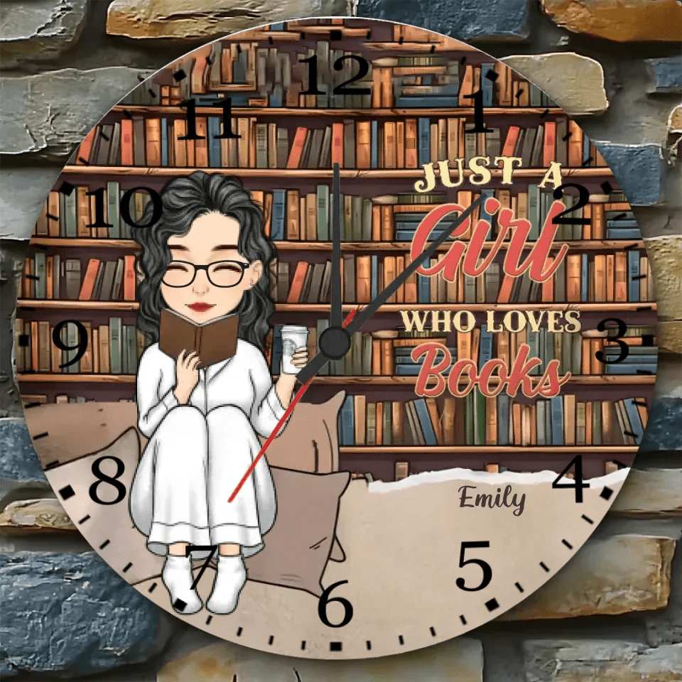 wall clock personalized gift for daughter reading gift main image