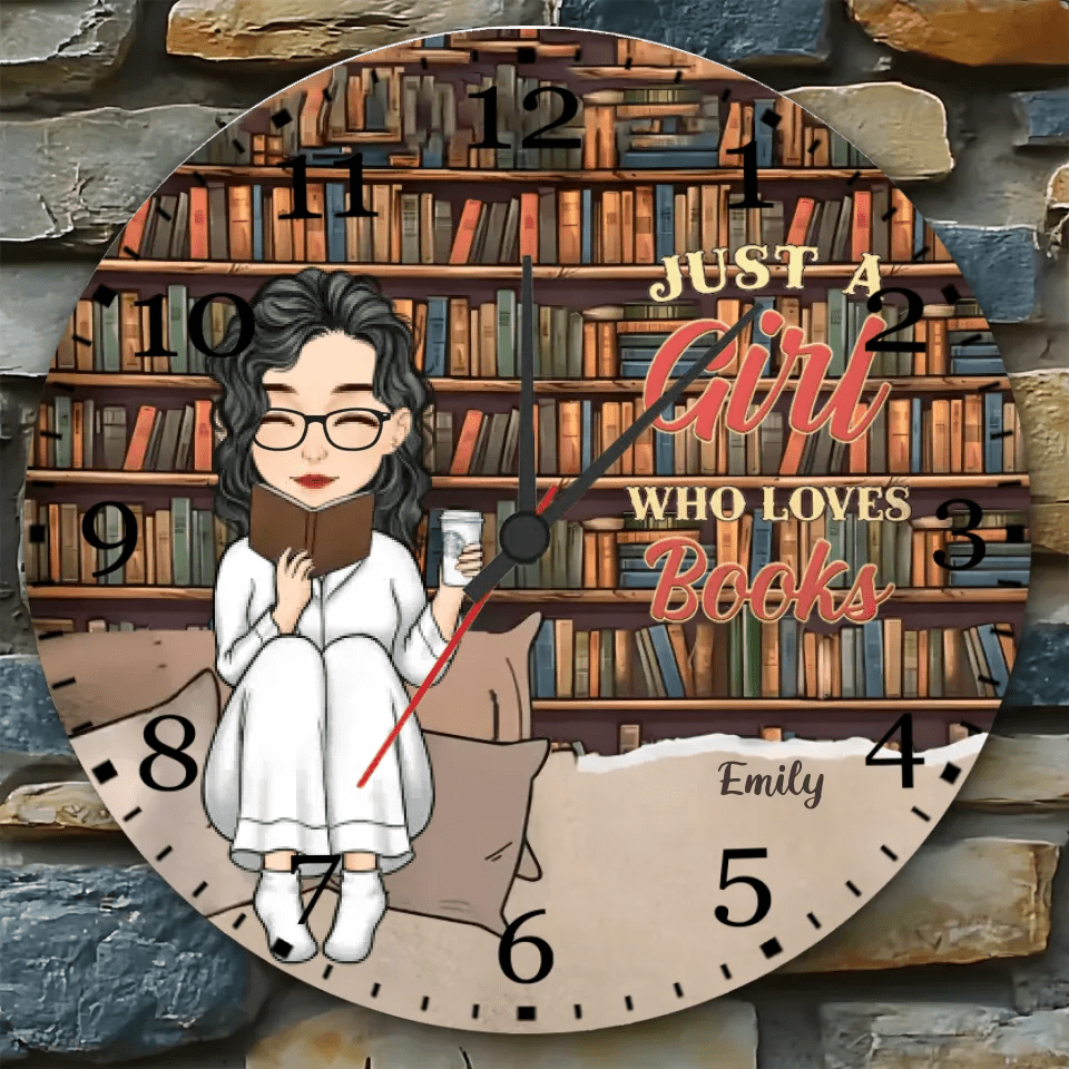 wall clock personalized gift for daughter reading gift gift display