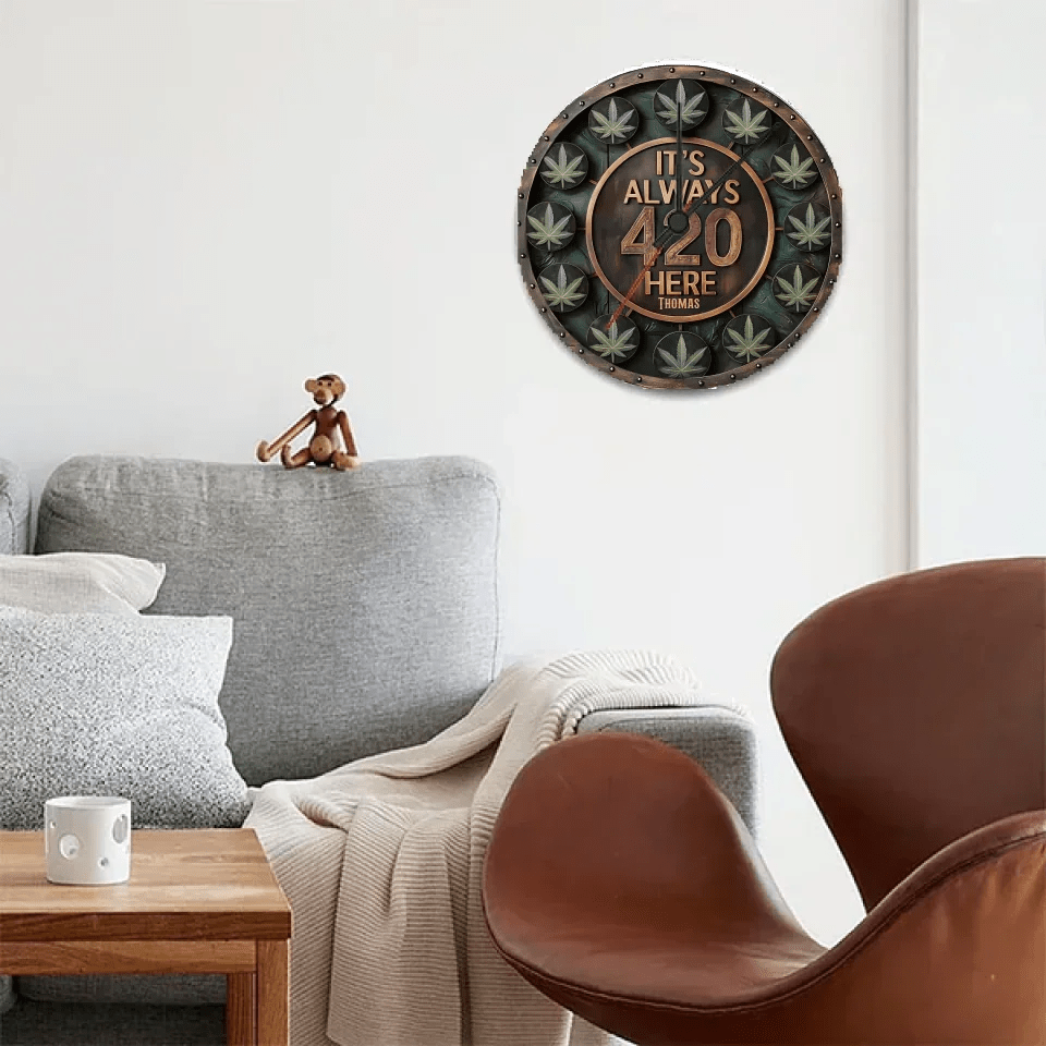It's Always 420 Here - Personalized Weed Wall Clock 736310 - DiyGiftly