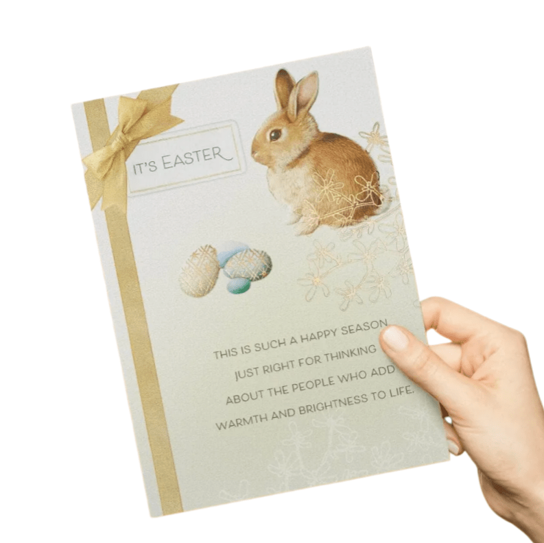 IT'S EASTER Cute Bunny and Egg Illustration Greeting Card - DiyGiftly