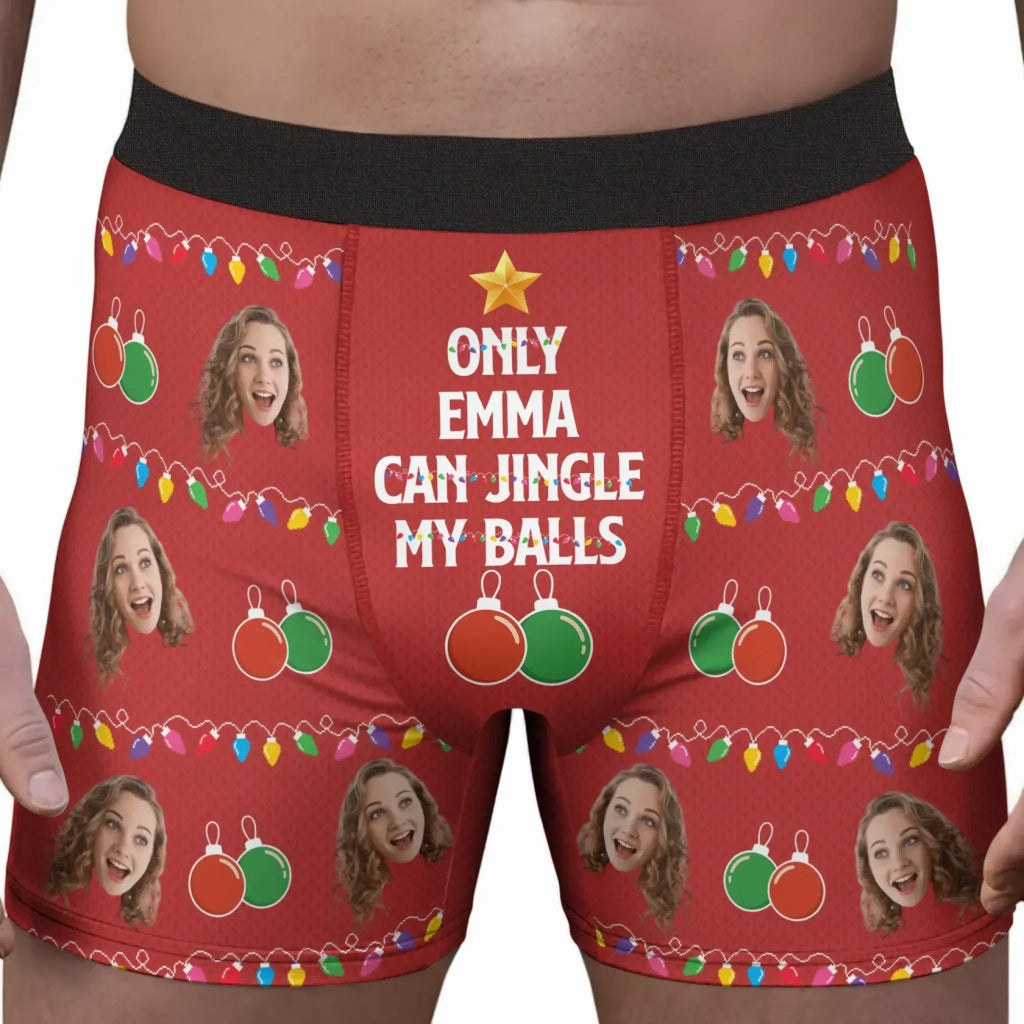 Jingle My Baubles – Custom Photo Boxer Briefs for Husband – Hilarious Gift Idea 1047079 - DiyGiftly