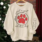 Just A Beautiful Girl Who Loves Pets - Dog & Cat Personalized Custom Unisex Sweatshirt With Design On Sleeve - Gift For Pet Owners, Pet Lovers 680411 - 680416 - DiyGiftly