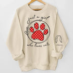 Just A Beautiful Girl Who Loves Pets - Dog & Cat Personalized Custom Unisex Sweatshirt With Design On Sleeve - Gift For Pet Owners, Pet Lovers 680411 - 680416 - DiyGiftly
