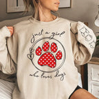 Just A Beautiful Girl Who Loves Pets - Dog & Cat Personalized Custom Unisex Sweatshirt With Design On Sleeve - Gift For Pet Owners, Pet Lovers 680411 - 680416 - DiyGiftly