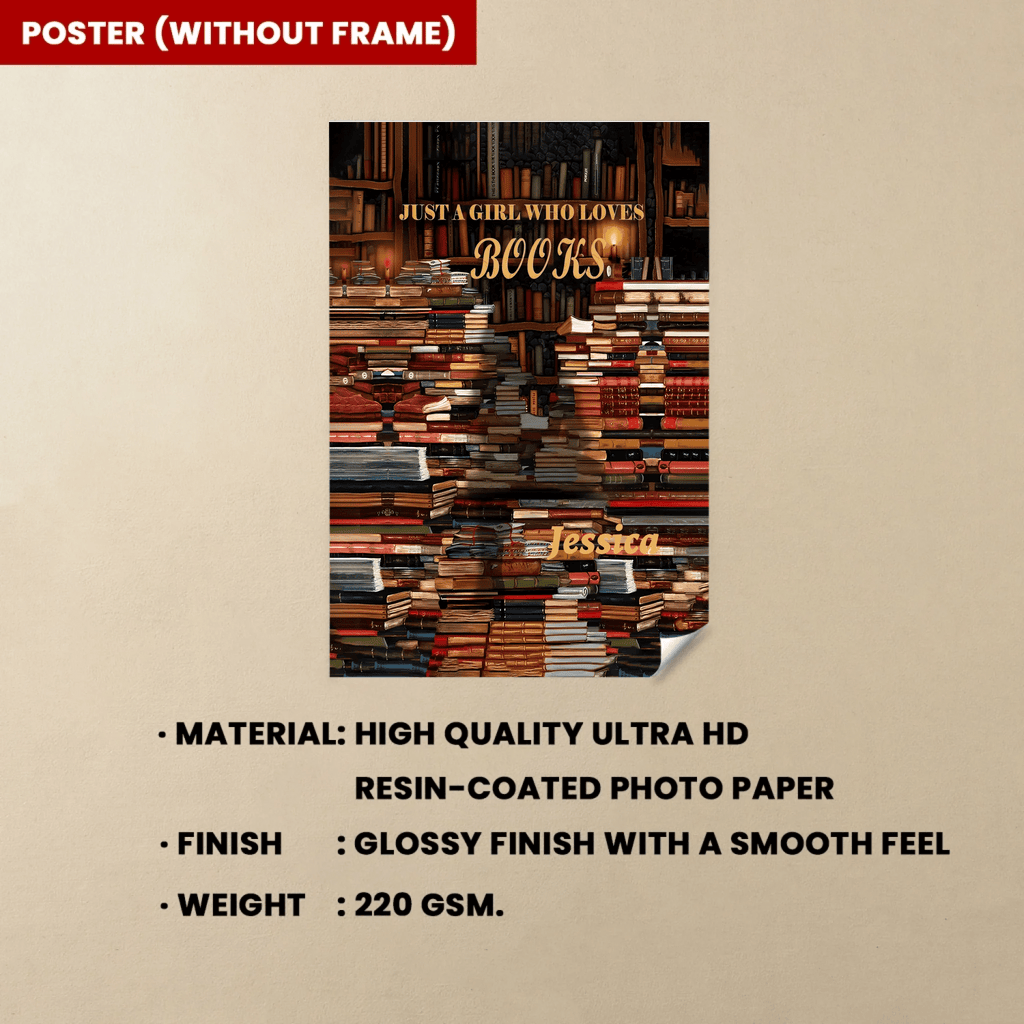 Just A Girl Who Loves Books - Personalized Poster - Gift For Book Lovers 746200 - 746275 - DiyGiftly