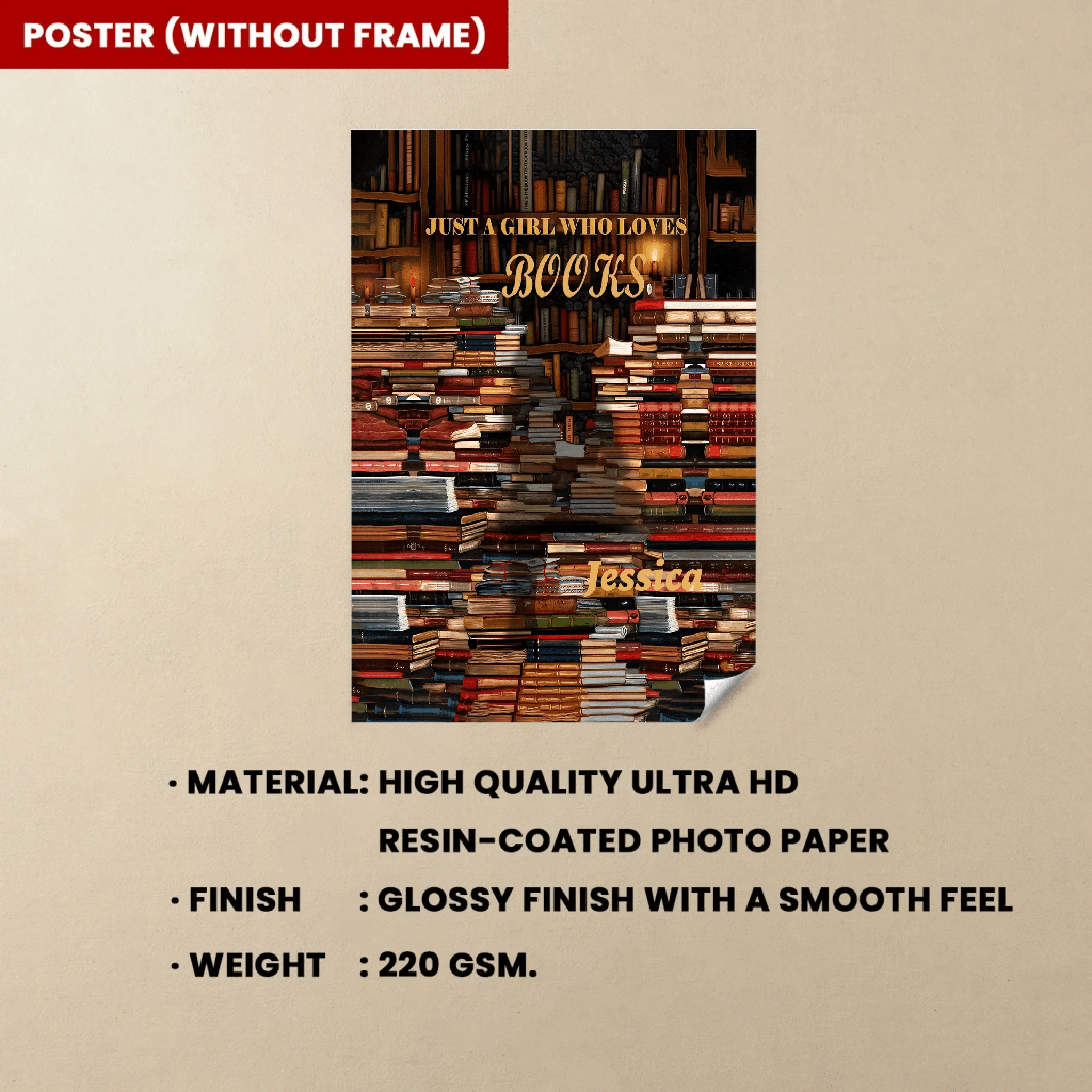 Just A Girl Who Loves Books - Personalized Poster - Gift For Book Lovers 746200 - 746275 - DiyGiftly
