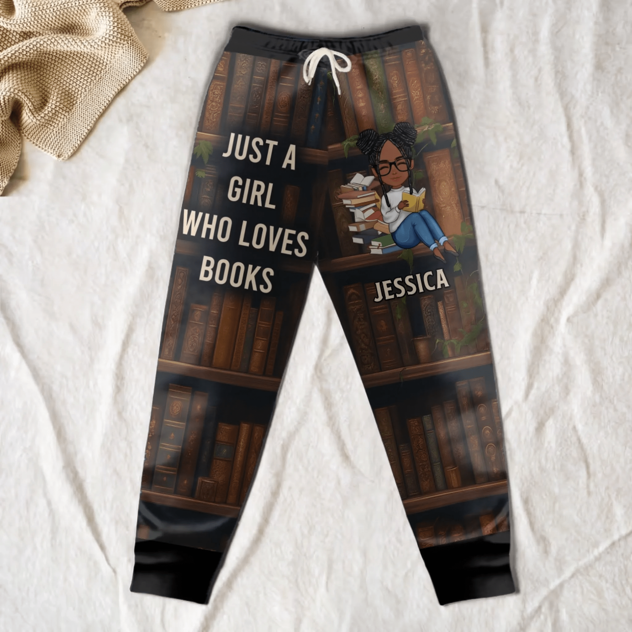 Just A Girl Who Loves Books – Personalized Sweatpants for Women, Custom Lounge Pants with Pockets, Book Lover Pajama Pants, Cozy Jogger Sweatpants, Reading Gifts for Her 1054688 - 1054728 - DiyGiftly