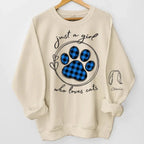 Just A Girl Who Loves Pets - Dog & Cat Personalized Custom Unisex Sweatshirt With Design On Sleeve - Gift For Pet Owners, Pet Lovers 679767 - 679768 - DiyGiftly