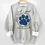 Just A Girl Who Loves Pets - Dog & Cat Personalized Custom Unisex Sweatshirt With Design On Sleeve - Gift For Pet Owners, Pet Lovers 679767 - 679768 - DiyGiftly