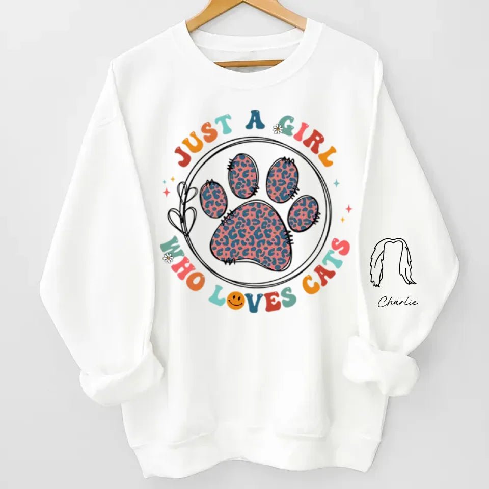 Just Me & My Pets - Dog & Cat Personalized Custom Unisex Sweatshirt With Design On Sleeve - Gift For Pet Owners, Pet Lovers 682125 - 682127 - DiyGiftly