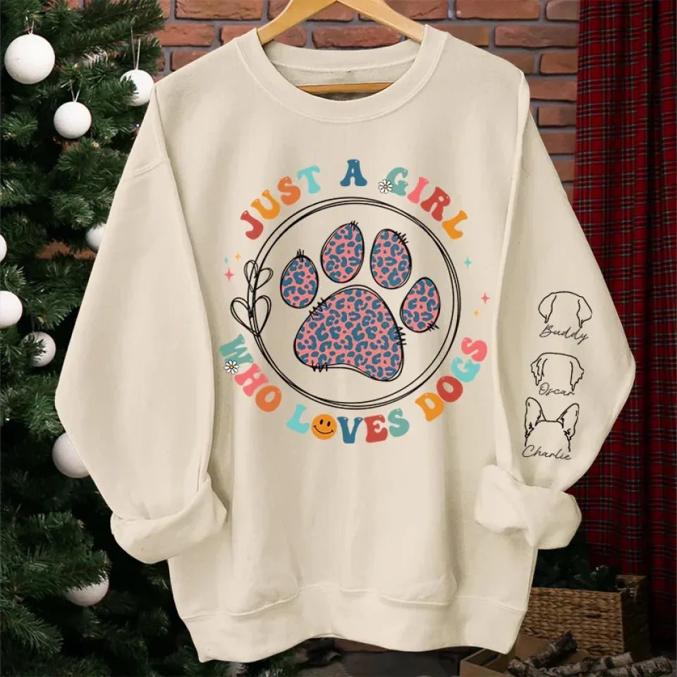 Just Me & My Pets - Dog & Cat Personalized Custom Unisex Sweatshirt With Design On Sleeve - Gift For Pet Owners, Pet Lovers 682125 - 682127 - DiyGiftly