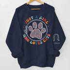 Just Me & My Pets - Dog & Cat Personalized Custom Unisex Sweatshirt With Design On Sleeve - Gift For Pet Owners, Pet Lovers 682125 - 682127 - DiyGiftly