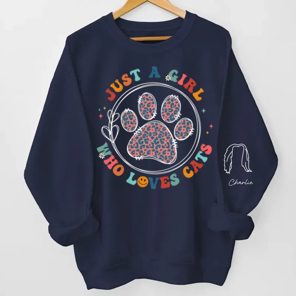 Just Me & My Pets - Dog & Cat Personalized Custom Unisex Sweatshirt With Design On Sleeve - Gift For Pet Owners, Pet Lovers 682125 - 682127 - DiyGiftly