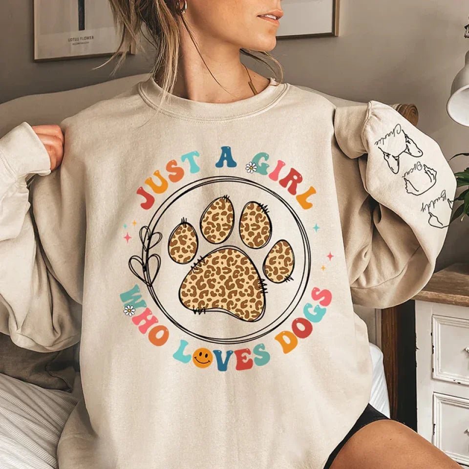 Just Me & My Pets - Dog & Cat Personalized Custom Unisex Sweatshirt With Design On Sleeve - Gift For Pet Owners, Pet Lovers 682125 - 682127 - DiyGiftly