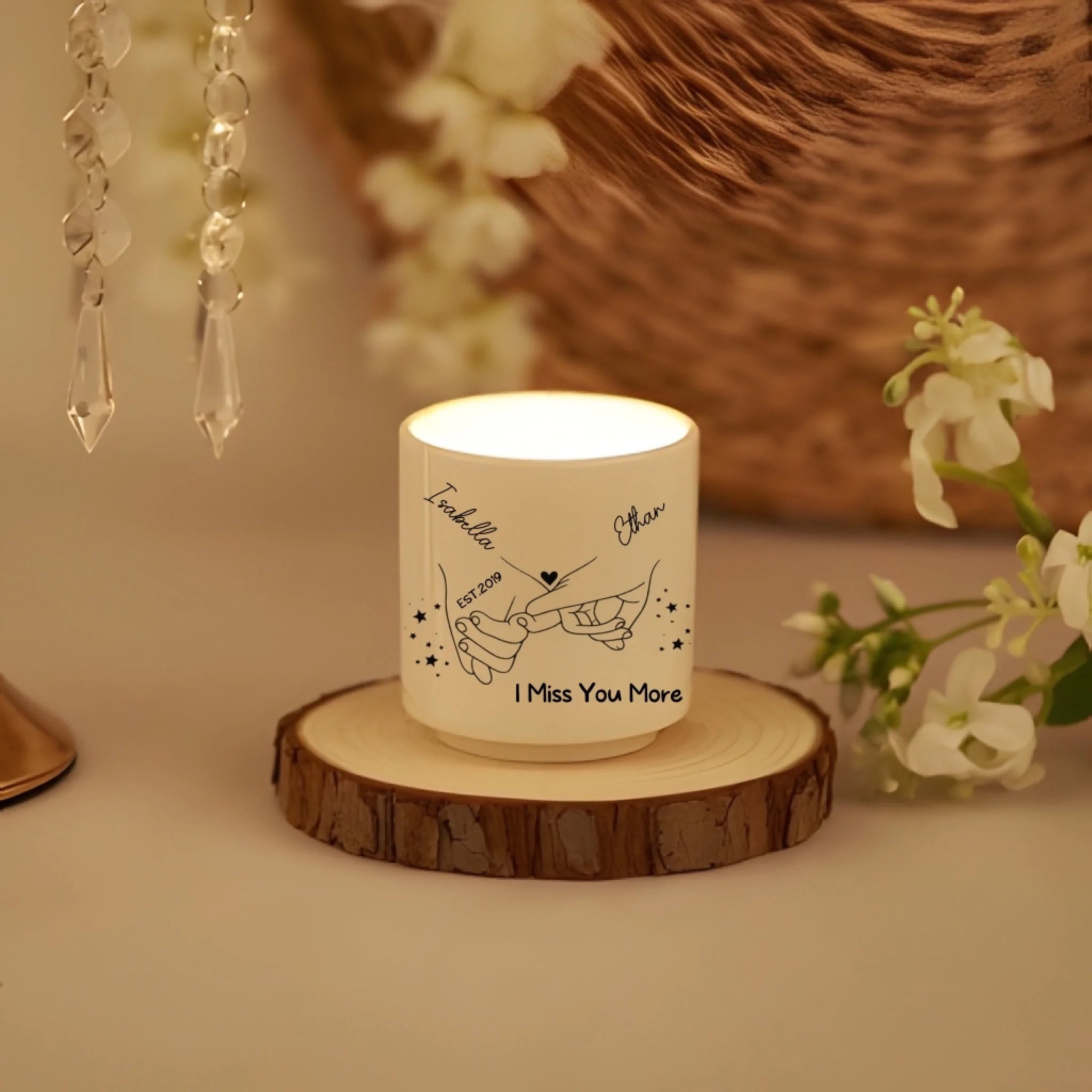 “Just Now, Thinking of You” – Personalized Scented Candle – Custom Name Candle Gift for Relaxation, Long Distance Love or Special Moments 1141181 - DiyGiftly