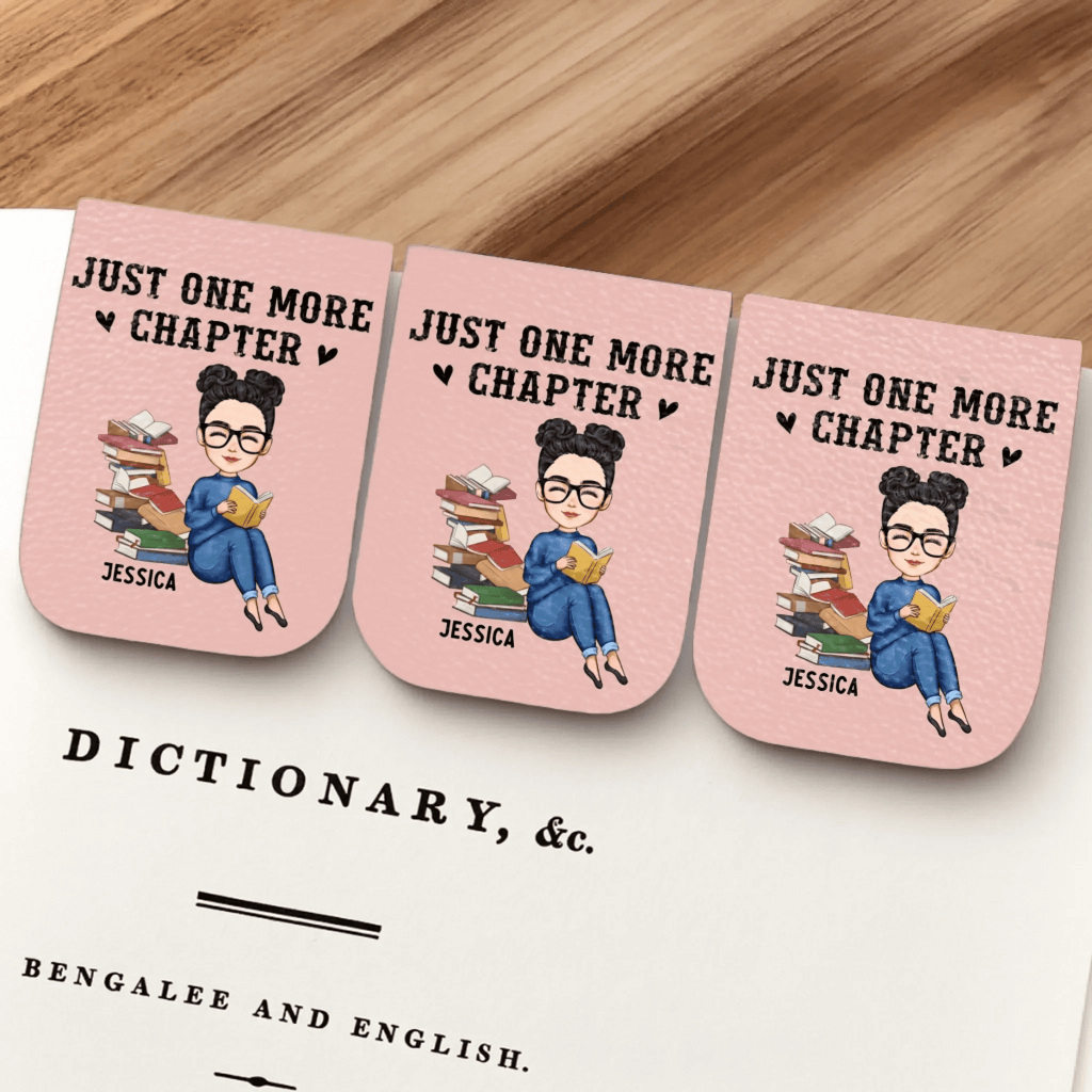 custom name leather magnetic bookmark gift for daughter reading gift product photo