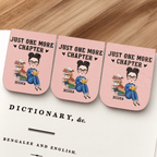 custom name leather magnetic bookmark gift for daughter reading gift product photo