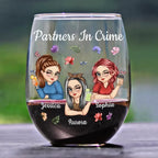 personalized stemless wine glass custom name