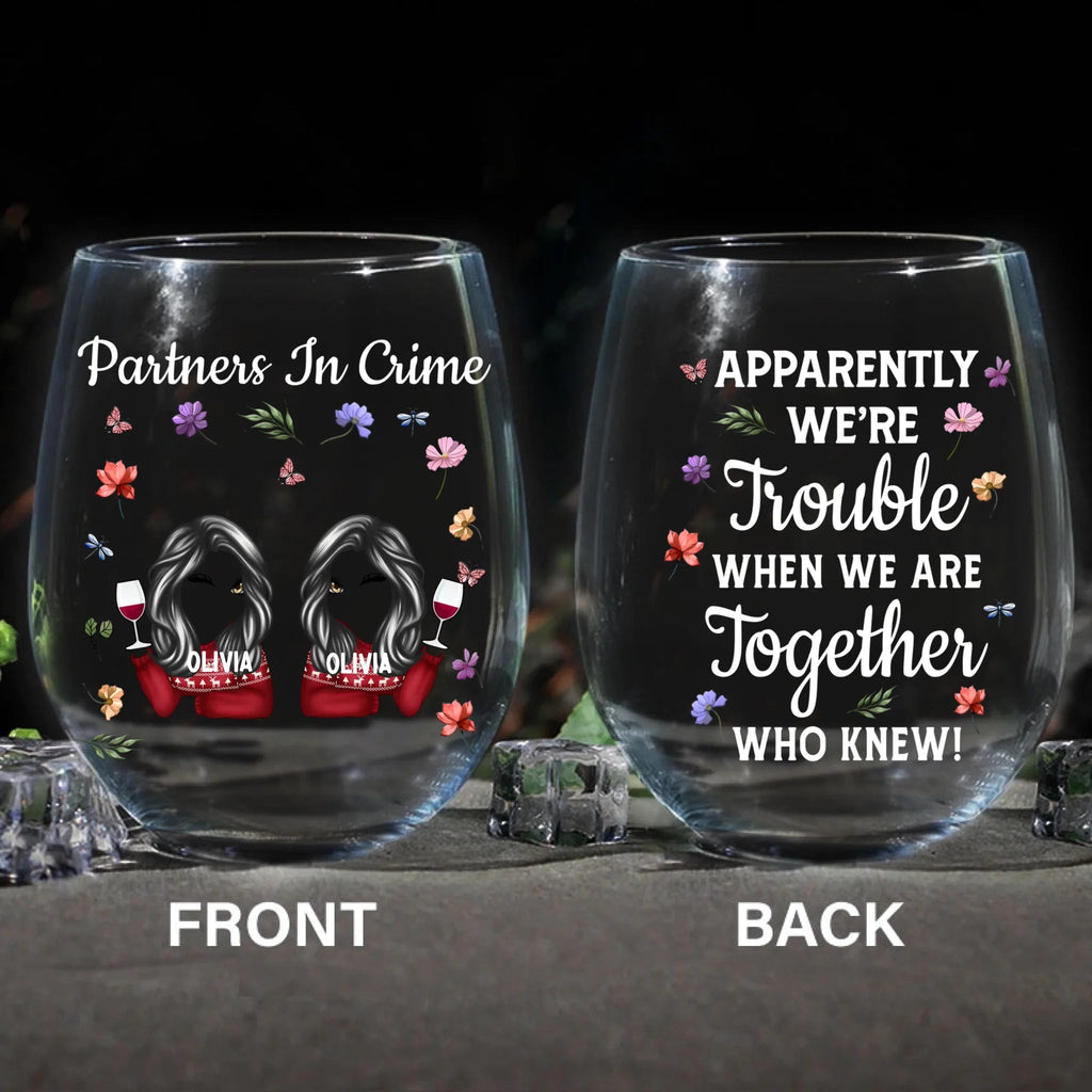 personalized stemless wine glass gift for best friend custom name