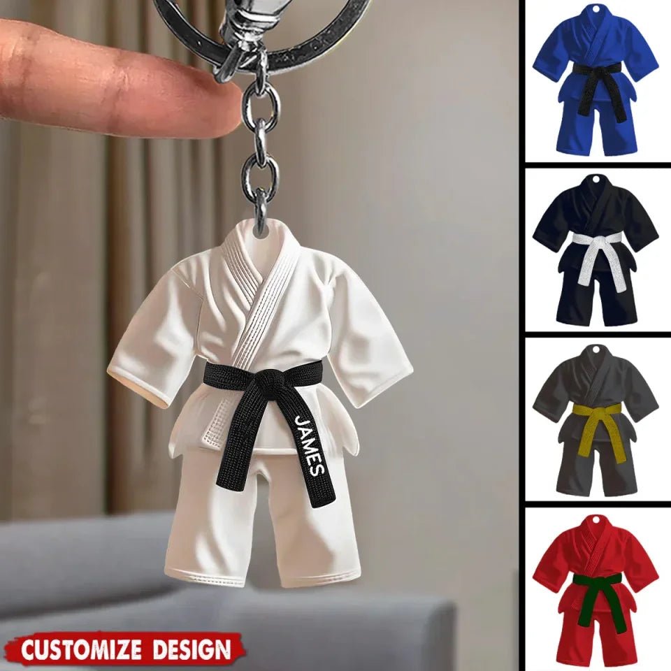 Karate,Jiu - Jitsu Gift - Personalized Black Belt Keychain 721787 - DiyGiftly