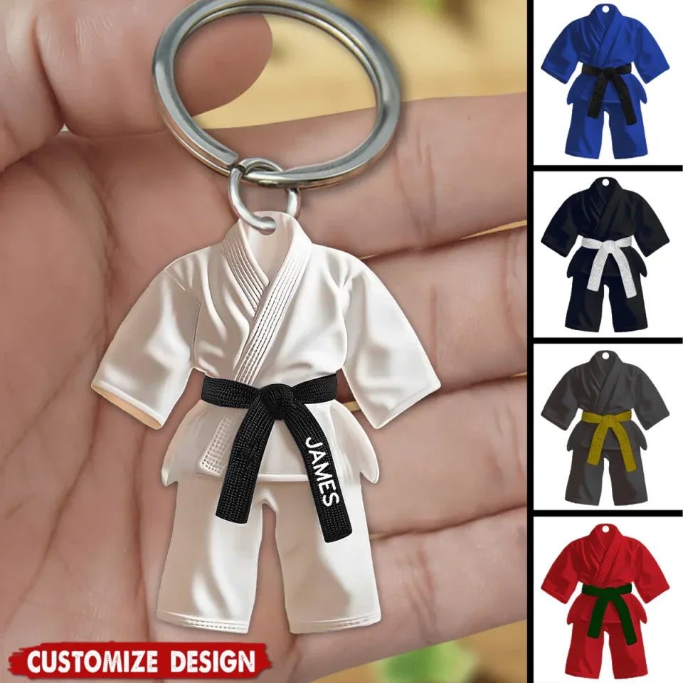 Karate,Jiu - Jitsu Gift - Personalized Black Belt Keychain 721787 - DiyGiftly
