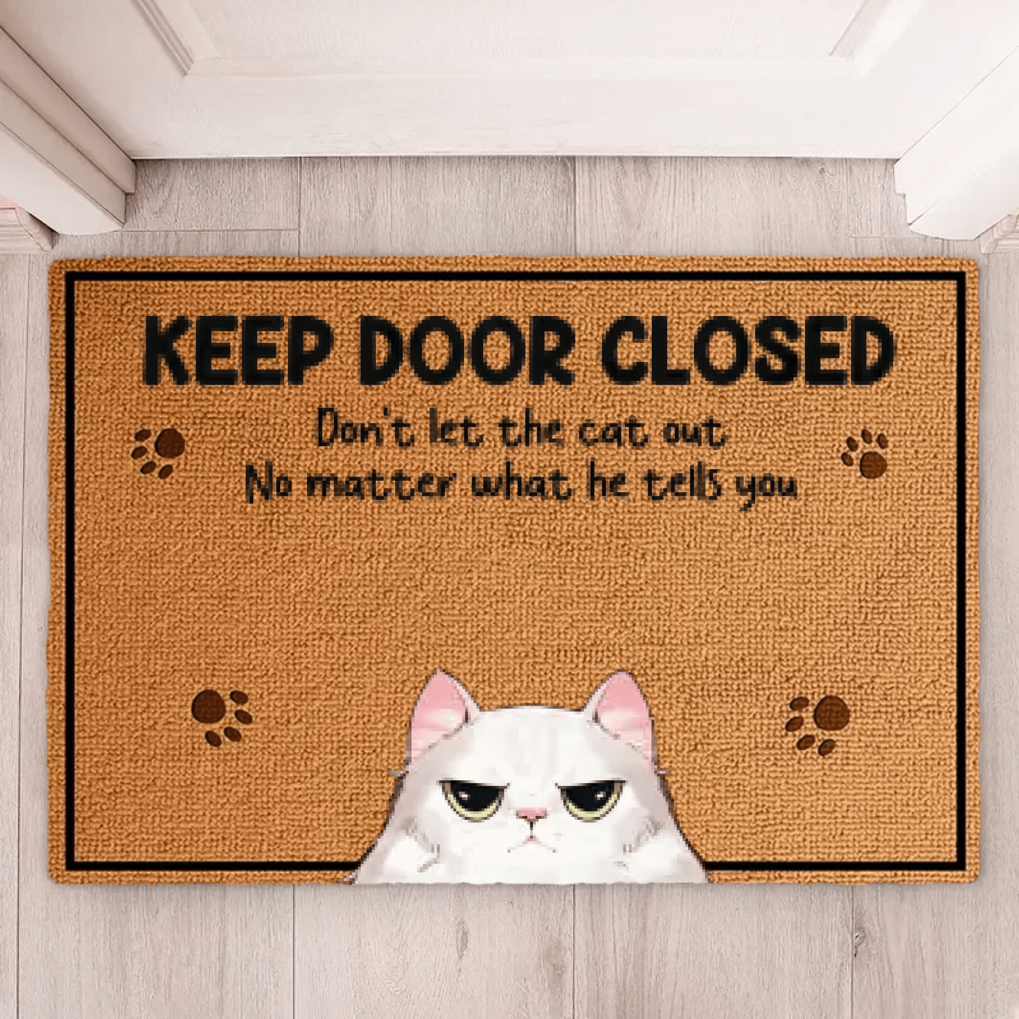 Keep The Door Closed - Cat Personalized Custom Decorative Mat - Gift For Pet Owners, Pet Lovers 681017 - DiyGiftly