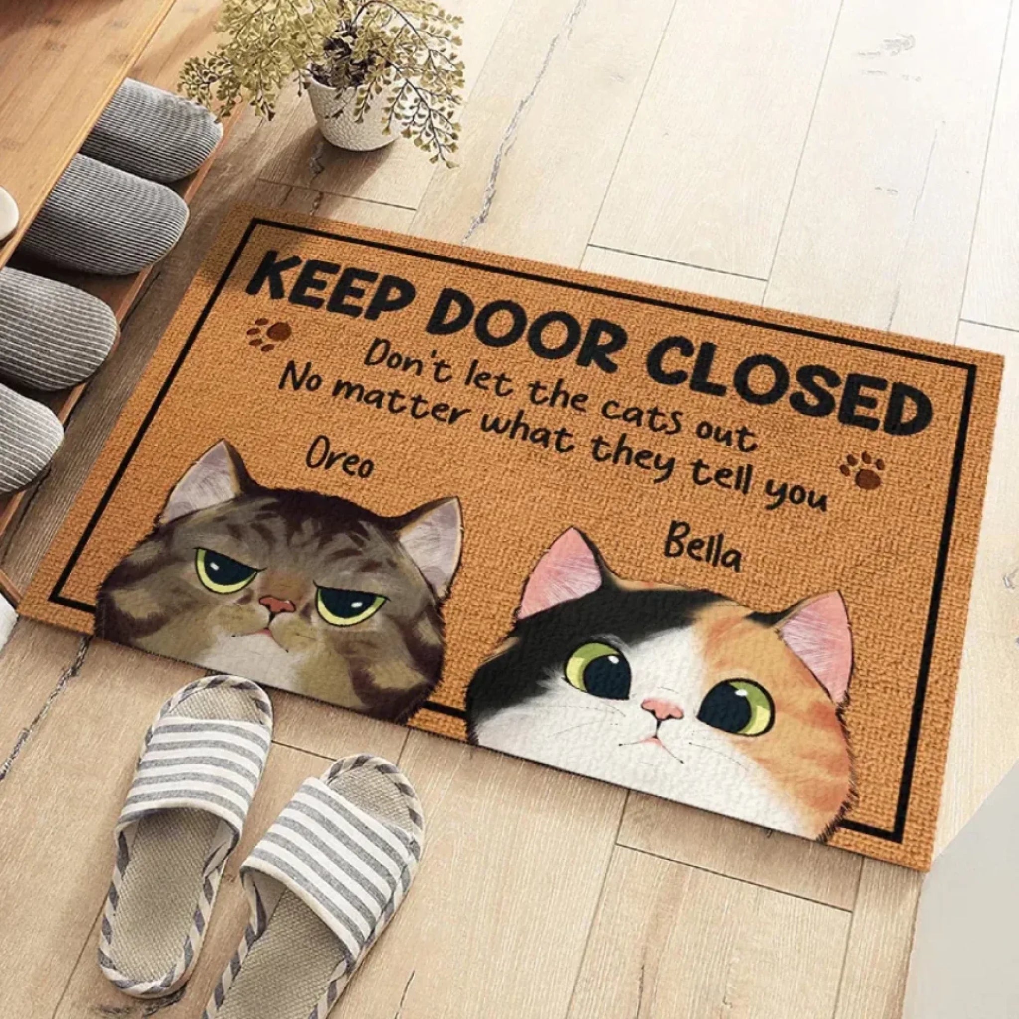 Keep The Door Closed - Cat Personalized Custom Decorative Mat - Gift For Pet Owners, Pet Lovers 688091 - DiyGiftly