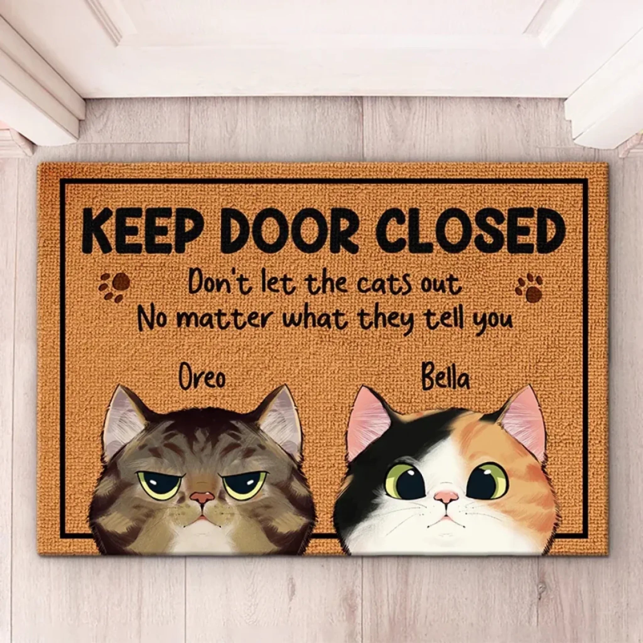 Keep The Door Closed - Cat Personalized Custom Decorative Mat - Gift For Pet Owners, Pet Lovers 688091 - DiyGiftly